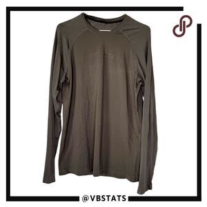Alphalete Men's Seamless Long Sleeve Athleisure Top Pullover Shirt Brown Small